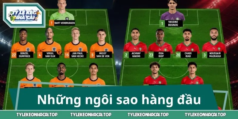 Những ngôi sao hàng đầu của tuyển Hà Lan vs Morocco